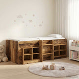 Loft Bed Frame with Cabinet 3 pcs Old Wood Engineered Wood 3423428