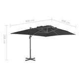 Cantilever Garden Parasol Anthracite Polyester Large Tiltable 44637