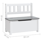 4 Piece Children Table and Chair Set White and Grey MDF 10411
