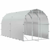 Chicken Coop Silver 400 x 200 x 200 cm Galvanised Steel 3434686