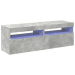 TV Cabinets with LED Lights 2 pcs Concrete Grey 60x35x40 cm 804418