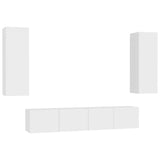 4 Piece TV Cabinet Set White Engineered Wood 3074455