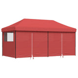 Foldable Party Tent Pop-Up with 4 Sidewalls Burgundy 4004955