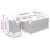 9 Piece Garden Dining Set with Cushions Black Poly Rattan 3212489