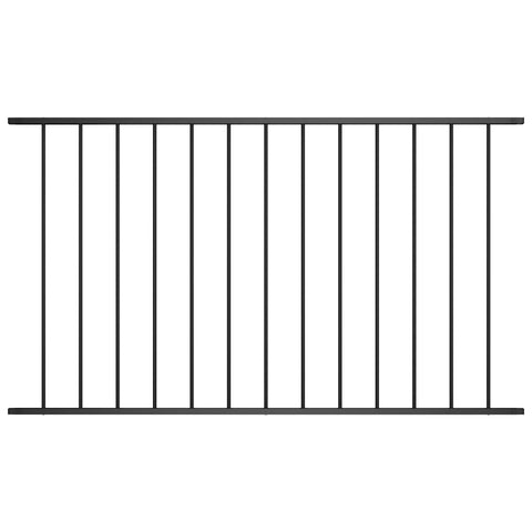 ZNTS Fence Panel Powder-coated Steel 1.7x0.75 m Black 145218