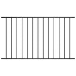 ZNTS Fence Panel Powder-coated Steel 1.7x1 m Black 145219