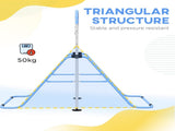 Adjustable Height, Foldable Kids Gymnastics Bar w/ Non-slip Rubber Floor Rings, for 3 Years, Blue T3398P378985