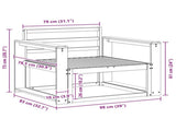 Outdoor Middle Sofa Solid Acacia Wood White 3439013