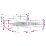 Metal Bed Frame without Mattress with Footboard Black 183x213cm 355584