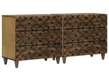 Sideboard 2 pcs Brown 60 x 33.5 x 75 cm Solid Mango Wood 3310106