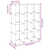 Storage Cube Organiser with 12 Cubes Black PP 340546