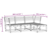 Garden Lounge Set White Solid Pine Wood Medium Modular 3216906