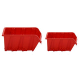 152203 30 Piece Workshop Shelf Set Red and Black 77x39cm Polypropylene