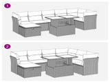 8 Piece Garden Sofa Set with Cushions Brown Poly Rattan 3327794