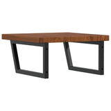 Basin Shelf Wall Mounted Steel and Solid Wood Oak 3302499