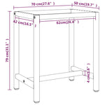 ZNTS Work Bench Frame Matte Black and Matte Red 70x50x79 cm Metal 151449