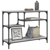 Console Table with Shelves Grey Sonoma 100x35x75 cm 837785
