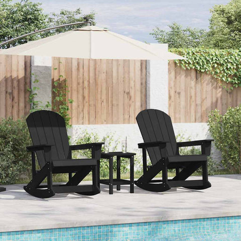 Adirondack Rocking Chairs 2 pcs Black HDPE 3335836