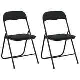 Folding Chair 2 pcs Black 48 x 44 x 78 cm Velvet 42029068