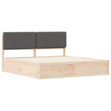 Bed Frame with Upholstered Headboard Dark Grey 200 x 200 cm 3398140
