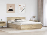 Bed Frame Sonoma Oak 140 x 190 cm Engineered Wood 3408161