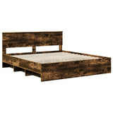 Bed Frame Smoked Oak 180 x 200 cm Engineered Wood 3408827