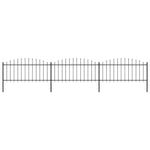 ZNTS Garden Fence with Spear Top Steel x5.1 m Black 277705