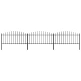 ZNTS Garden Fence with Spear Top Steel x5.1 m Black 277705