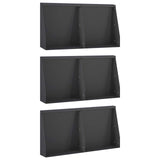 Retaining Wall 6 pcs 40 x 12 x 30 cm Steel Black 3449135