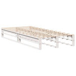ZNTS Bed Frame without Mattress White 75x190 cm Small Single Solid Wood Pine 850819