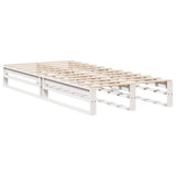 ZNTS Bed Frame without Mattress White 75x190 cm Small Single Solid Wood Pine 850819