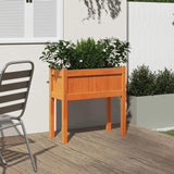 Garden Planter with Legs Wax Brown 70x31x70 cm Solid Wood Pine 837558