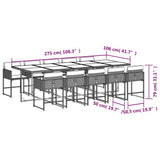 Garden Dining Set Beige, Cream White, Black PE Rattan 10-seater 3211294