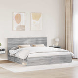Bed Frame Grey Sonoma 200 x 200 cm Solid Pine Wood 3410970