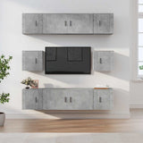 8 Piece TV Cabinet Set Concrete Grey Engineered Wood 3188674