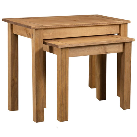 Nesting Tables 2 pcs Solid Pine Wood Panama Range 282676
