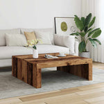 ZNTS Coffee Table Old Wood 100x100x35 cm Engineered Wood 856684