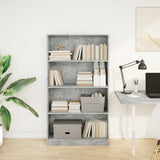 Bookcase Concrete Grey 80x24x143 cm Engineered Wood 857847