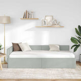 Corner Bed Frame Light Grey 80 cm x 200 cm Velvet 42016061