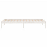 810008 Bed Frame without Mattress White Solid Wood 100x200 cm