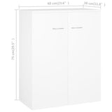 Sideboard White 60x30x75 cm Engineered Wood 800729