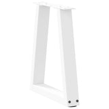 ZNTS Dining Table Legs V-Shape 2 pcs White 28x cm Steel 4012541