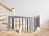Foldable Dog Gate with Stands 2 pcs Grey Sonoma 200.5 cm 892058