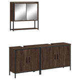 3 Piece Bathroom Furniture Set Brown Oak Engineered Wood 3214674