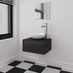 ZNTS Three Piece Bathroom Furniture and Basin Set Black 272225