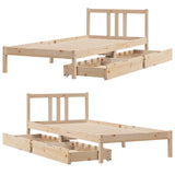 Bed Frame without Mattress 75x190 cm Small Single Solid Wood Pine 3301620