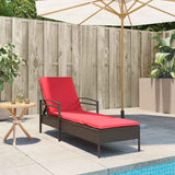 Sun Lounger Reclining Brown 63 x 200 x 81 cm Poly Rattan 368306