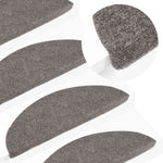 ZNTS Stair Mats Self-adhesive 30 pcs Grey 56x17x3 cm 3365910