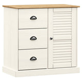 Sideboard with Drawers VIGO 78x40x75 cm White Solid Wood Pine 353200