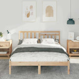 Bed Frame with Headboard Brown 120 x 200 cm Solid Pine Wood 872233